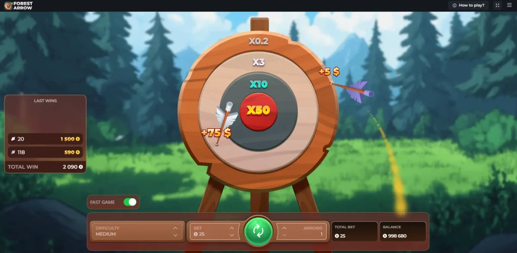 forest arrow results on 150 games